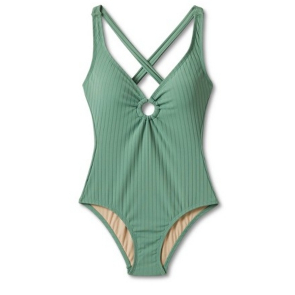 Kona Sol Sage Green One Piece Swimsuit Size S - Picture 2 of 11